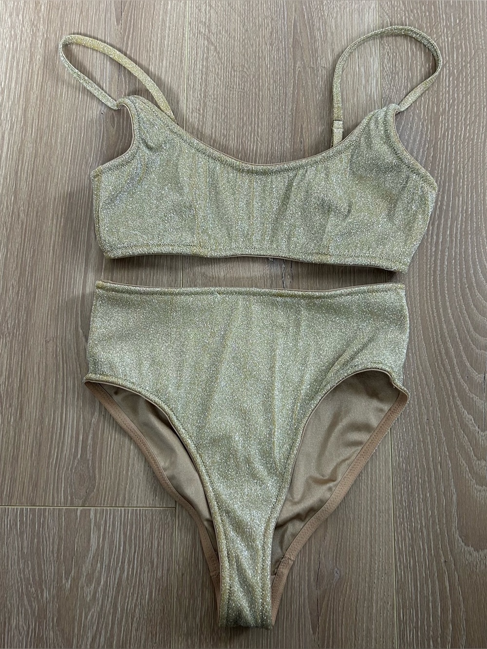 Triangl Bikini Set Gold Sparkle Size Large
